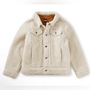 Tea Cream Sherpa Trucker Jacket, Sz XL (12-14)